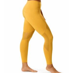 Zyia Active Mustard Yellow High-Waisted Leggings Size 4 Athletic Yoga Pants